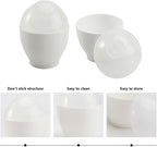 Mikinona 10pcs White Microwave Egg Steaming Cups Egg Holder Mini Cooker for Home Kitchen Steamed Bowls Specialty Cookware
