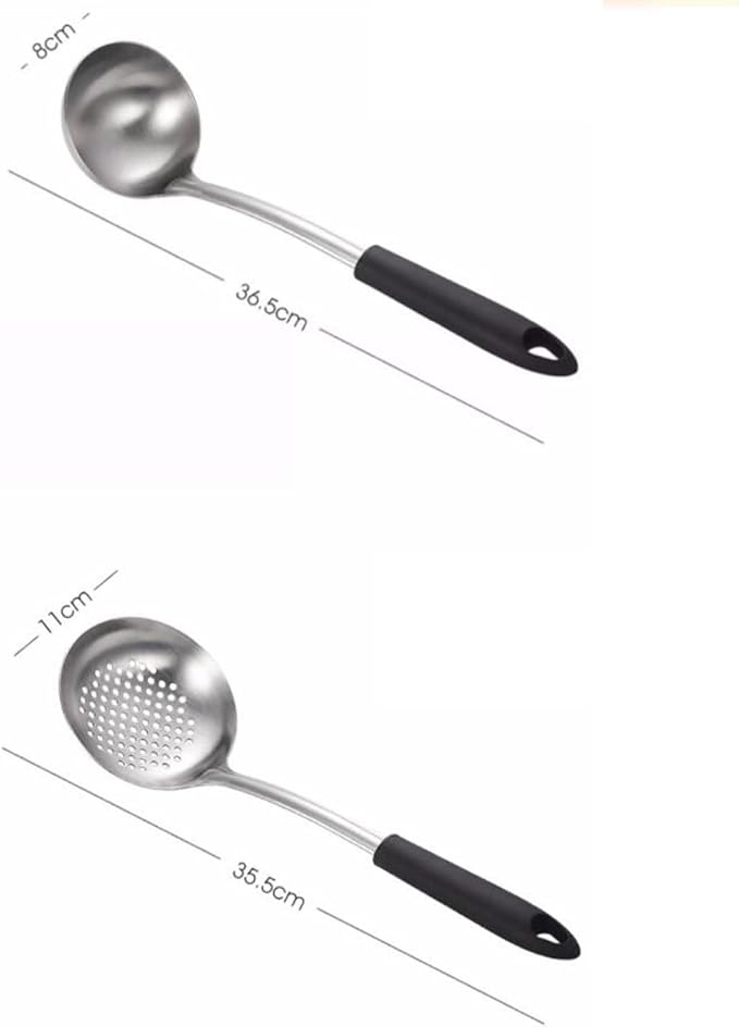 Kitchen Utensils Set，Cooking Utensils 4 Pieces Sets Spoons for Cooking Spatulas Stainless Steel Cooking Utensils Spatulas Spoons Kitchen Tools Gadgets(Black)