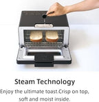 BALMUDA The Toaster | Steam Oven Toaster | Compact Size 14.1" W x 12.6" D x 8.2" H | 5 Cooking Modes: Sandwich Bread, Artisan Bread, Pizza & Pastry, Oven | Baking Pan Included | US Version | Gray