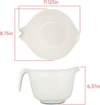 Glad Mixing Bowl with Handle – 3 Quart | Heavy Duty Plastic with Pour Spout and Non-Slip Base | Dishwasher Safe Kitchen Supplies for Cooking and Baking, White