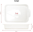 Glad Baking Dish Set, 3pc - Rectangular Stoneware Casserole Dishes for Oven and Microwave - Nesting Bakeware Set with Handles (12'', 10.5'', and 8.5''), Dishwasher Safe