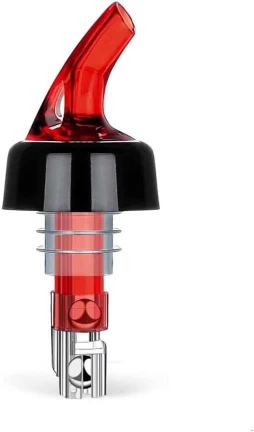 Measure Pourer Drinks Wine Cocktail Beverages Dispenser,Automatic Measured Bottle Pourer Spout,Quick Shot Spirit,Ideal Cocktail Home Bar Tools 1oz/30ml Red 20 Pack