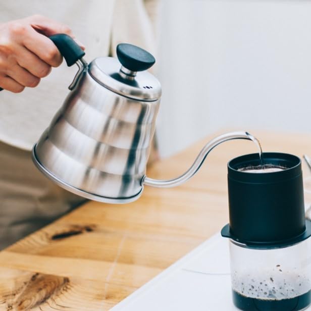 Hario V60 "Buono" Drip Kettle Stovetop Gooseneck Coffee Kettle 700ml, Stainless Steel, Silver