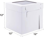 Tall Cake Boxes for Tier Cakes,12x12x12 Inch [10 Pack ] Thick Sturdy Bakery Box with Window,White Wedding Cake Boxes,Layer Cake Carrier,Disposable Cake Containers