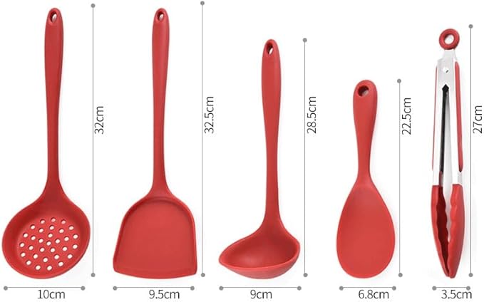 Kitchen Utensils Set Non-stick Kitchenware Cooking Tools Spoon Soup Ladle Spatula Shovel Accessories(E)