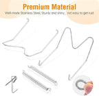 Bilillo 12 Pieces Invisible Heavy Duty Plate Holder, Stainless Steel Plate Hangers for The Wall, Plate Hangers for Display with Wall Hooks, Suitable for 4-5 inch Decorative Plattes and Arts (Silver)