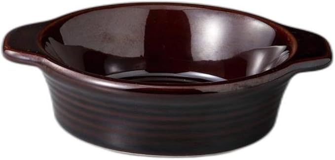 Setomonohonpo 5.1 inch (13 cm) Thick Round Au Gratin Dish 5.1 x 6.1 x 1.6 inches (280 cc)