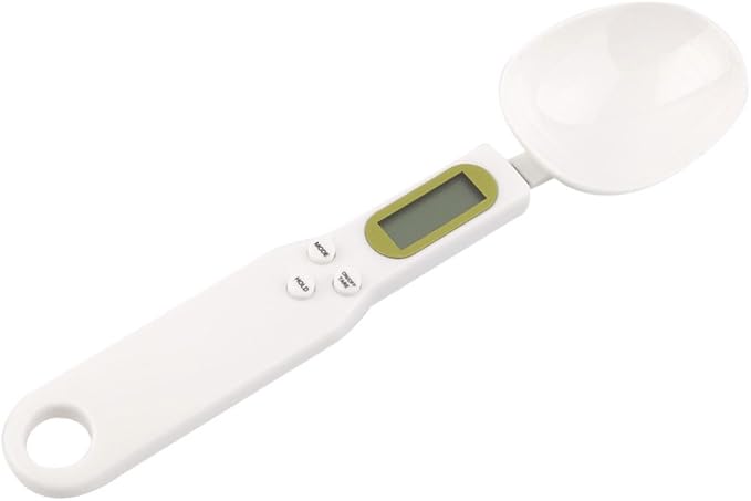 Meichoon Food Scale Spoon, Digital Kitchen Scale High Precision Small Scale with Tare Function Weighing and Measuring Dry Liquid Ingredient Milk Tea Flour Medicine 1.1lb/500g(0.1g), C52 White