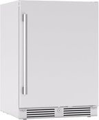 Zephyr Presrv 24 Inch Outdoor Wine Fridge & Beverage Refrigerator Single Zone Under Counter - Drink Chiller Freestanding Stainless Steel Door - 136 cans (Single-Zone Outdoor Wine & Beverage Cooler)