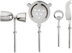 Santa Barbara Design Studio TableSugar Bar Tools Modern Kitchen Cocktail Accessories, 4-Pieces, Stainless Steel/Marble
