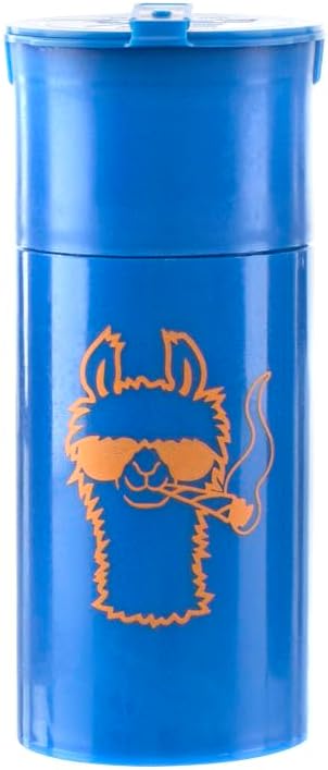 EZSPLITZ Cap & Crusher - 2-in-1 Herb Grinder with Extra Large Storage - Pop Art Edition (Blue)