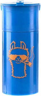 EZSPLITZ Cap & Crusher - 2-in-1 Herb Grinder with Extra Large Storage - Pop Art Edition (Blue)