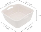 SoarRokt 2-in-1 Kitchen Colander Food Strainer Bowl Sets，Multifunction Large Plastic Washing Bowl and Strainer (white) (A18)