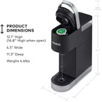 Keurig K-Mini Plus Single Serve Coffee Maker, with 5-inch Brewer, 6 to 12 Pounds Brew Size, K-Cup Pod and Cord Storage (Black)