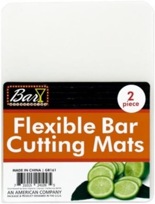 Handy Housewares 2 Piece 5.75" x 6.75" Flexible Transparent Plastic Bar Cutting Mat - Perfect for Slicing Limes and Cocktail Ingredients (1 Set (2 Boards))