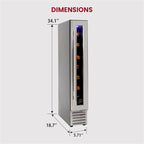 Koolatron 7 Bottle Wine Fridge – Freestanding Wine Cooler with Glass Door, 0.6 cu. ft (18L), Beverage Can Refrigerator, Digital Temperature Control, Ideal for Red, White & Sparkling Wine, Champagne