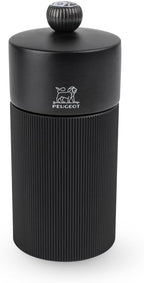 Manual Aluminium and Wooden Salt Mill, Matt Black, 12cm