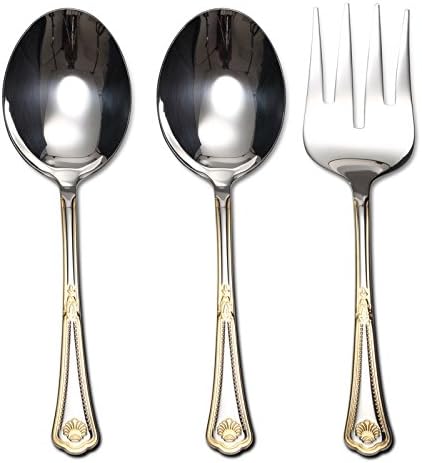 75-Pc Luxury Flatware Set for 12 w/Storage Case 24K Gold Premium Dining Cutlery Service - 18/10 Surgical Stainless Steel Silverware Hostess Serving Set in a Chest