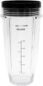 2 Packs 24oz Replacement Parts Cup with Lid, Compatible with Nutri Ninja BN750, BN750C, BN751, BN751C, BN800, BN800C, BN801, BN801C, DB751A
