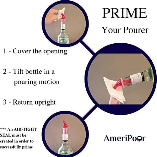 Measured Pourer - Liquor Bottle Pourers - Collared -(10pk) Made 100% In The USA. Bar Spouts That Don't Leak - No Cracks, Just A Perfect Cocktail Pour Everytime. Great for Wine Too! (2oz)