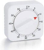 White Timer, 60 Minutes Kitchen Cook Square Timer Mechanical Countdown Alarm Clock Reminder, Thermometers and Timers