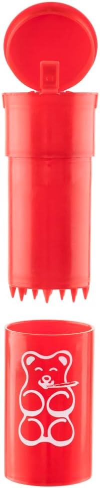 EZ SPLITZ Cap & Crusher - 2-in-1 Herb Grinder with Extra Large Storage - Pop Art Edition (Red)