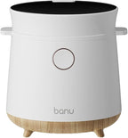 BANU Small Mini Rice Cooker Low Carb, Reduce Sugar, Keto Friendly 3 Cups Standard Capacity, 1 Cup Low-Carb Mode, Keep Warm 24 Hours Preset For White, Brown Rice, Soup, Cake (WHITE)