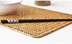 4 Pack Rectangular Woven Placemats, Natural Seagrass Place Mats, 17" x 12", Rattan Wicker Table Mats for Dining Table