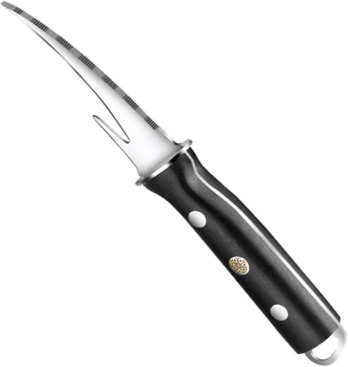 Shrimp Line Cutter and Peeling Knife with Wood Handle, Seafood Cleaning Tool for Shrimp Deveining and Fish Fillet Preparation, Kitchen Specialty Gadget for Home Cooking