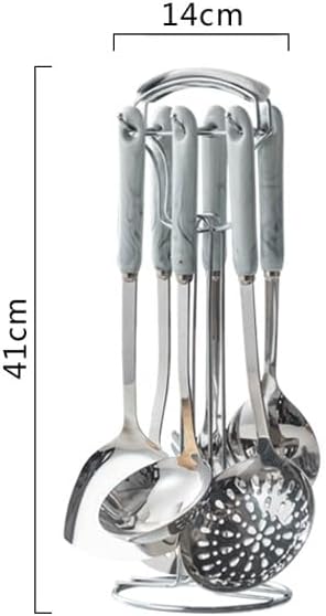 Ceramic Handles Cooking Tool Set Steel Kitchen Utensils Of Cookers Shovels Spoons Strainer(E)