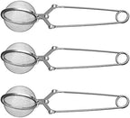 Snap Ball Tea Strainer 3 Pack Tea Infuser with Handle Tea Mesh Infuser Snap Ball Strainer Steep Loose Leaf Tea Infuser Fine Mesh Ball Tea Filter Strainer for Spices and Seasonings