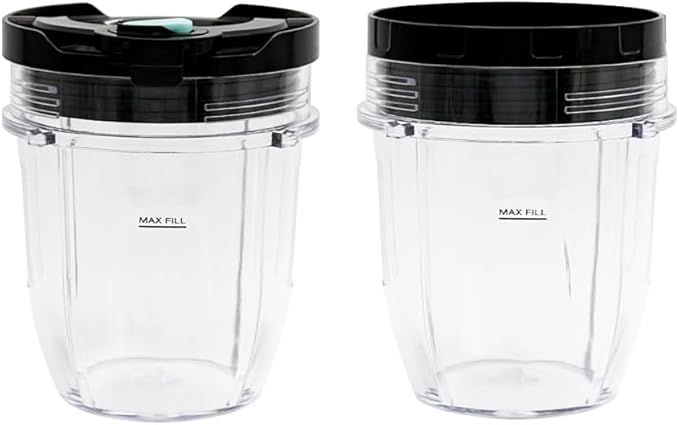 2 Packs 12oz cups with sealing lids and steam-release button lids, Compatible with Nutri Ninja Pro Series and Nutri Ninja Auto-IQ Blender CT640C,CT680,CT682SP,BL450,BL484,BL486CO,BL480