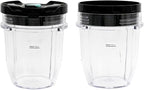2 Packs 12oz cups with sealing lids and steam-release button lids, Compatible with Nutri Ninja Pro Series and Nutri Ninja Auto-IQ Blender CT640C,CT680,CT682SP,BL450,BL484,BL486CO,BL480