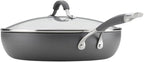 Circulon Radiance Deep Hard Anodized Nonstick Frying Pan /Skillet with Lid - 12 Inch, Gray