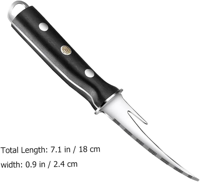 ibasenice Shrimp Line Peeler and Cutter with Wood Handle, Stainless Steel Seafood Deveining Tool for Shelling Shrimp and Cleaning Fish Maw, Kitchen Specialty Gadget for Seafood Preparation
