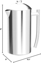 Frieling French Press Coffee Maker - 23 Ounce, Brushed Stainless Steel - Coffee Press & Cold Brew Pitcher - Stovetop Espresso Maker for Camping & Travel