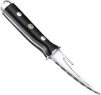 ibasenice Shrimp Line Peeler and Cutter with Wood Handle, Stainless Steel Seafood Deveining Tool for Shelling Shrimp and Cleaning Fish Maw, Kitchen Specialty Gadget for Seafood Preparation