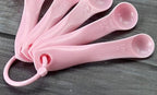 Set of 5 Plastic Measuring Spoons Set Pink Measuring Cup Spoons Measuring Spoon for Home Kitchen Cooking Baking