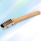 Amosfun Stainless Steel Fish Scale Shaver with Wooden Handle 10.03 Inch Seafood Tool for Fast Fish Skin Cleaning and Scale Removal Kitchen Gadget