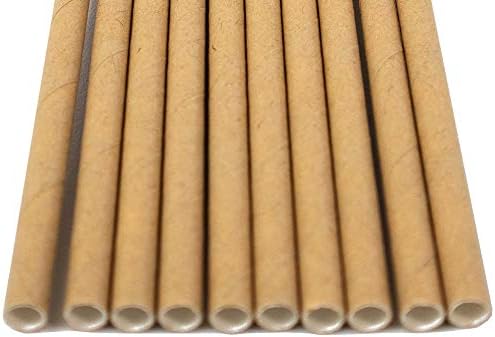 Pack of 150 Natural Kraft Biodegradable 4-Ply Paper Drinking Straws (Compostable, Non-toxic, BPA-free)