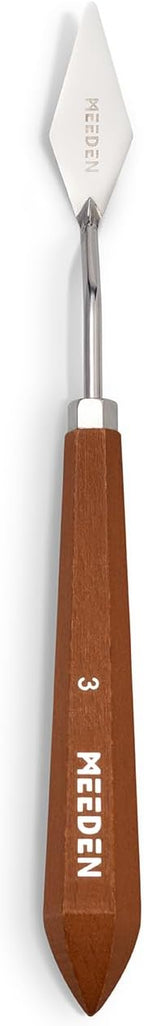 MEEDEN Artist Spatula Palette Knife: 8.46" Flexible Stainless Steel Art Scraper Painting Knife with Wooden Handle for Canvas, DIY Crafts, #3