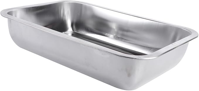 1Pc Multifunctional Stainless Steel Rectangular Plate Rustproof BBQ Plate for Toaster Oven Cookware
