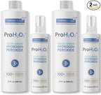 ProH2O2 3% Food Grade Hydrogen Peroxide – Natural Cleaner & Disinfectant – Household Use – For Cleaning, Sanitizing & Gargle – 8 fl oz Spray (Pack of 2) & 32 fl oz Refill (Pack of 2)