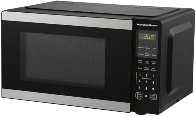 Hamiilton_Beach 0.9 Cu ft Countertop Microwave Oven, 900 Watts, Stainless Steel, New