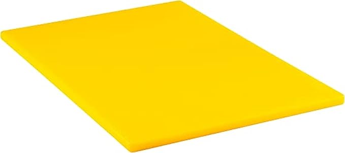 TrueCraftware- 24" X 18" X 1/2” Cutting Board for Kitchen Yellow Color Plastic- Commercial Plastic Chopping Board Anti Slip Surface Chopping Food Cutting Mat for Meat Vegetables Dishwasher Safe