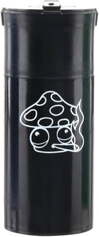 EZ SPLITZ Cap & Crusher - 2-in-1 Herb Grinder with Extra Large Storage - Pop Art Edition (Black)