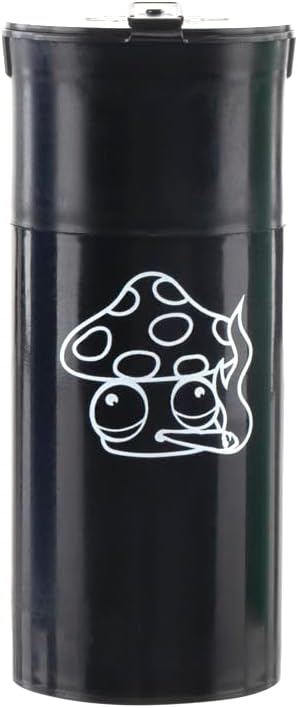 EZ SPLITZ Cap & Crusher - 2-in-1 Herb Grinder with Extra Large Storage - Pop Art Edition (Black)