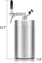 270OZ Mini Keg Growler, Pressurized Home Dispenser System with Adjustable Faucet Keeps Carbonation and Fresh for Homebrew, Craft and Draft Beer