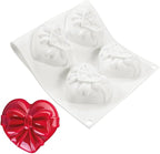 3D Bow Love Silicone Cake Moulds Fondant Decorating Tools Chocolate Pastry Molds Kitchen Baking Accessories (Heart G 11.8 X6.92 X1.4inch)