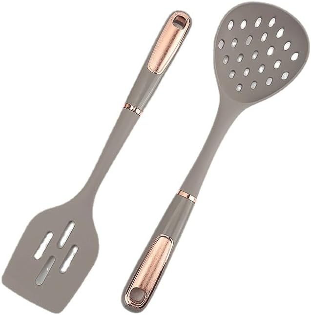Kitchen Cookware Silicone Non-stick Cooking Tool Spatula Ladle Shovel Soup Utensils Set(D)
